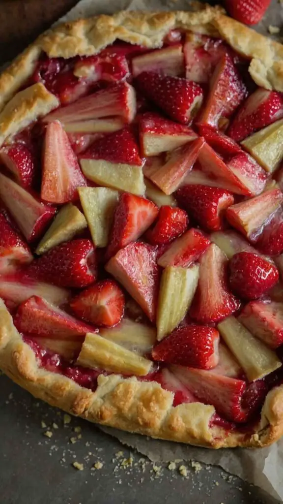 Rhubarb and Strawberry Crostata