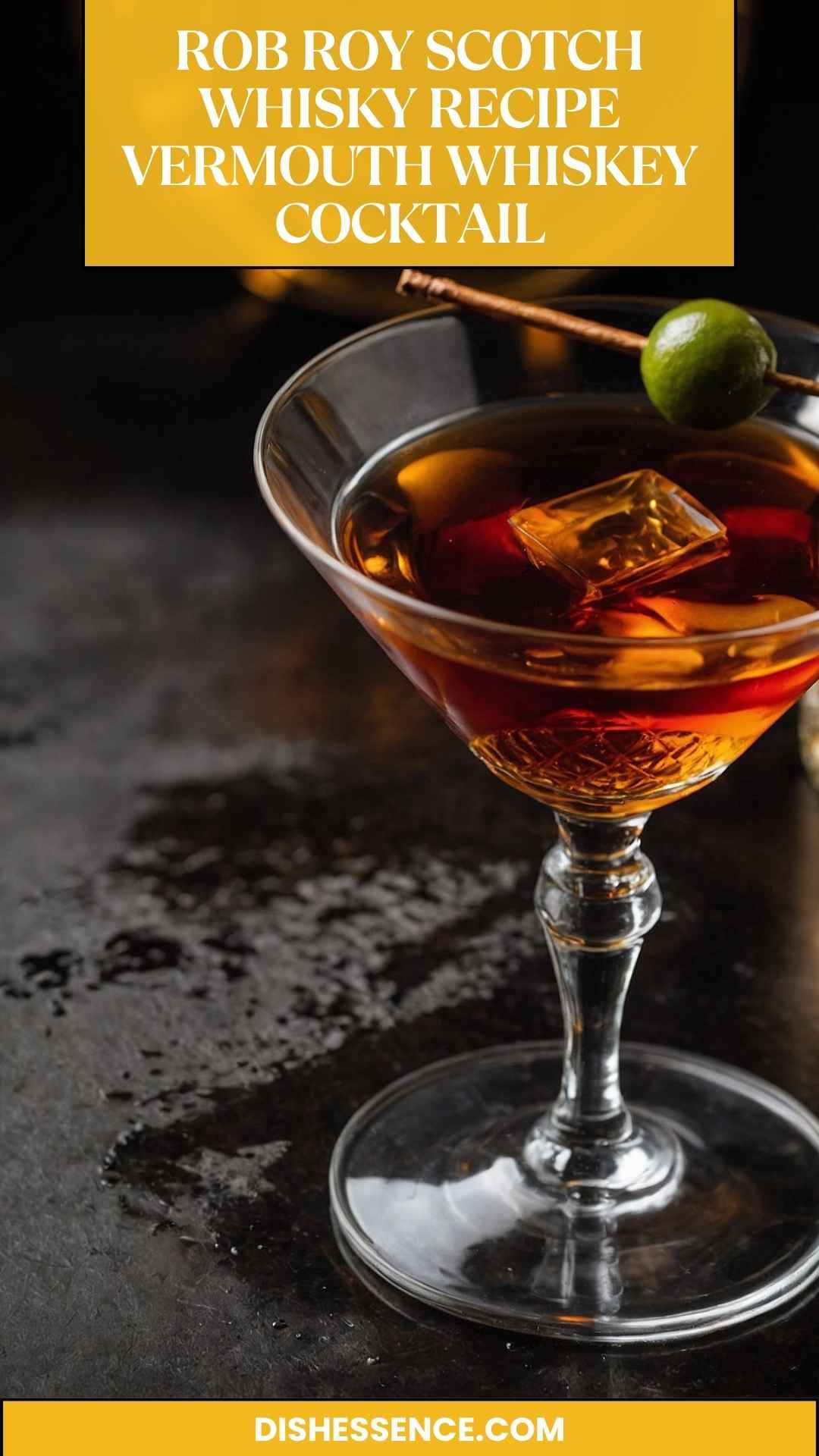 Rob Roy Scotch Whisky Recipe Vermouth Whiskey Cocktail – Dish Essence