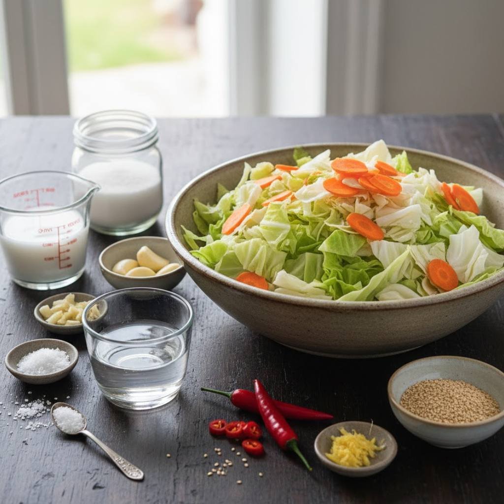Ingredients You'll Need To Make This Asian Pickled Cabbage Recipe